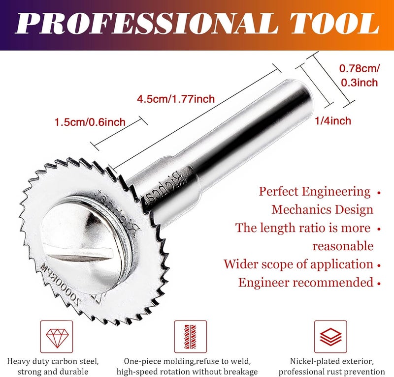 Richcat PVC Pipe Inside Cutter,1/4" Hex Shank,1/8" Round Shank,1/4" Round Shank,Plumbing Internal Plastic ABS Pipe Cutter Set,6*Blades,0.87"&1"&1.26''&1.38"&1.74''&1.97" Or Larger Diameter，High Speed Steel - Image 4